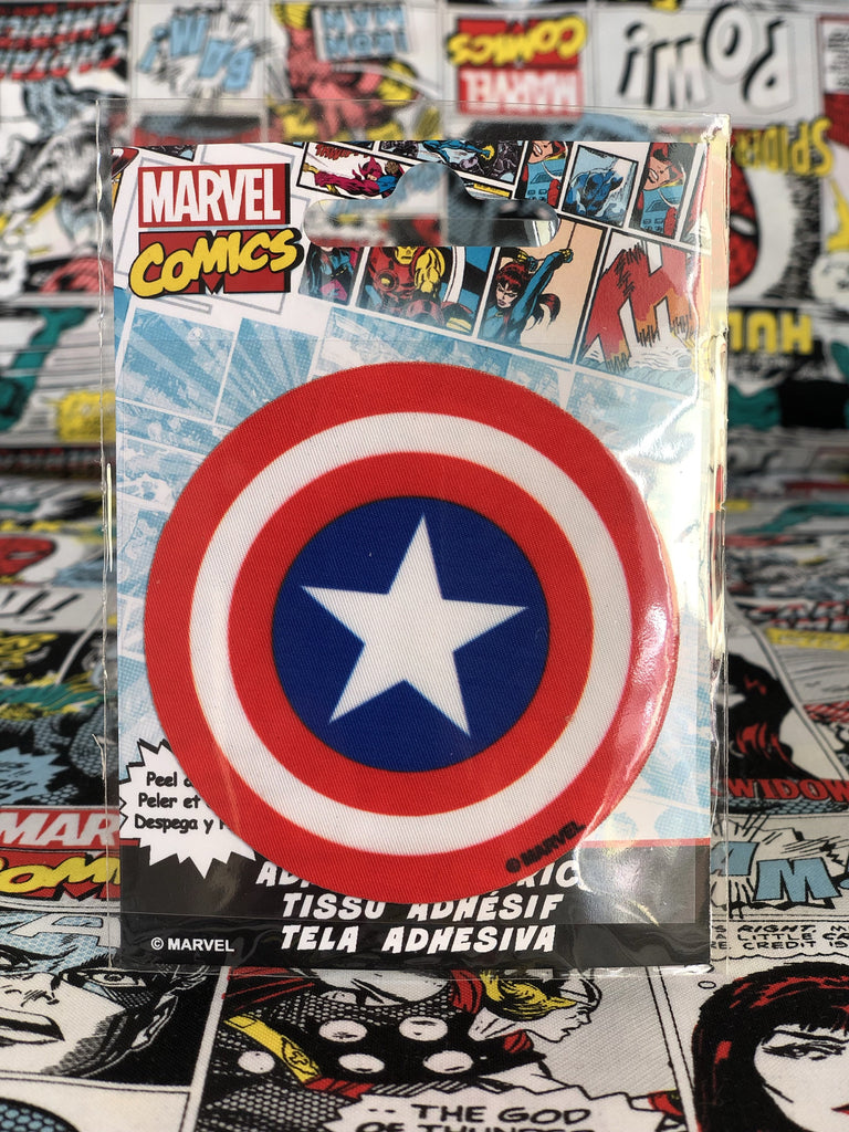 Ad*Fab Iron On Applique Captain America Shield - Stick On Appliqué Motif - Marvel