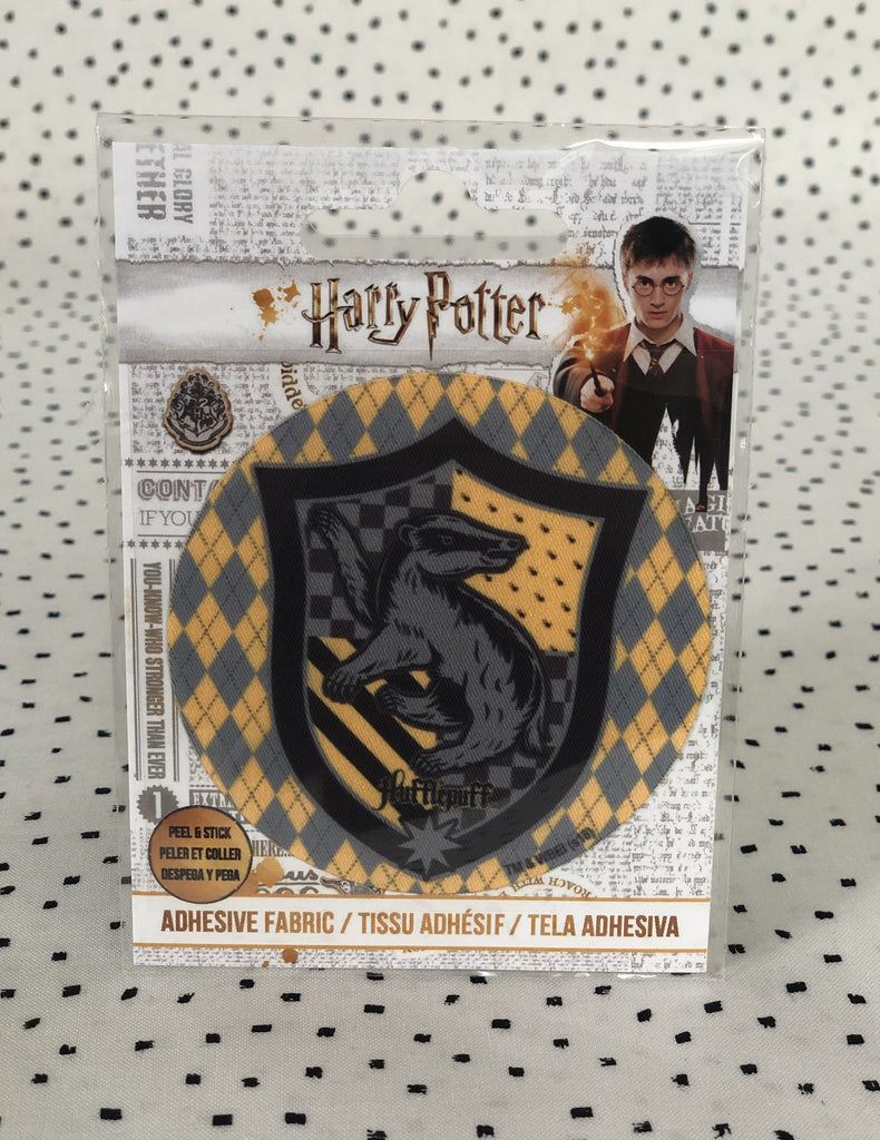 Ad*Fab Iron On Applique Hufflepuff House Badge - Stick On Appliqué Motif - Harry Potter
