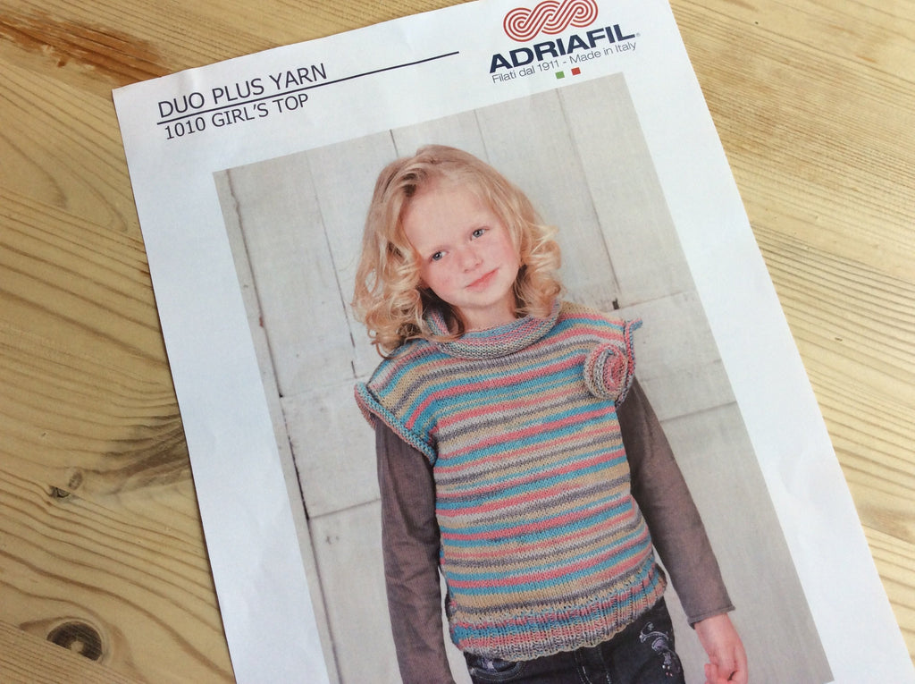 Adriafil Knitting Patterns Girl's Knitted Top - Duo Plus Yarn - Adriafil - 1010
