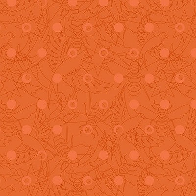 Andover Fabric Link in Flame- Sunprint - Alison Glass