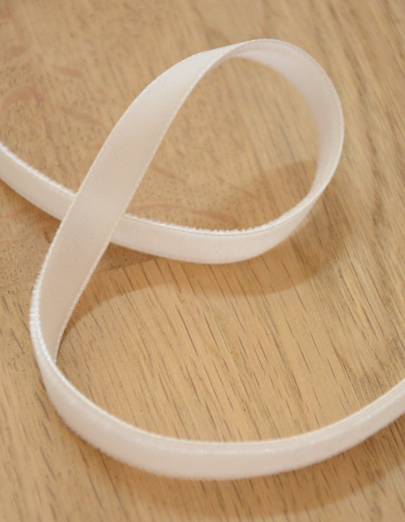 Berisfords Ribbon and Trims Velvet Ribbon - 10mm - White