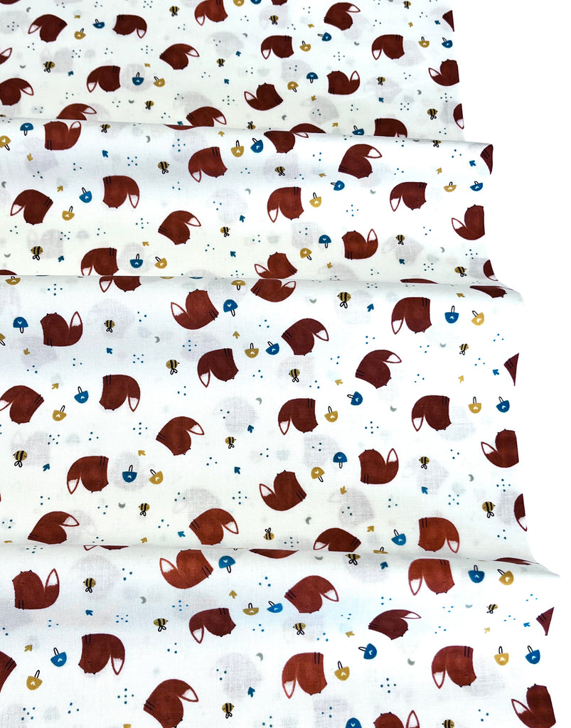 Cotton and Steel Fabric Fox Friends - Summer Skies by Alijt Emmens for Cotton + Steel