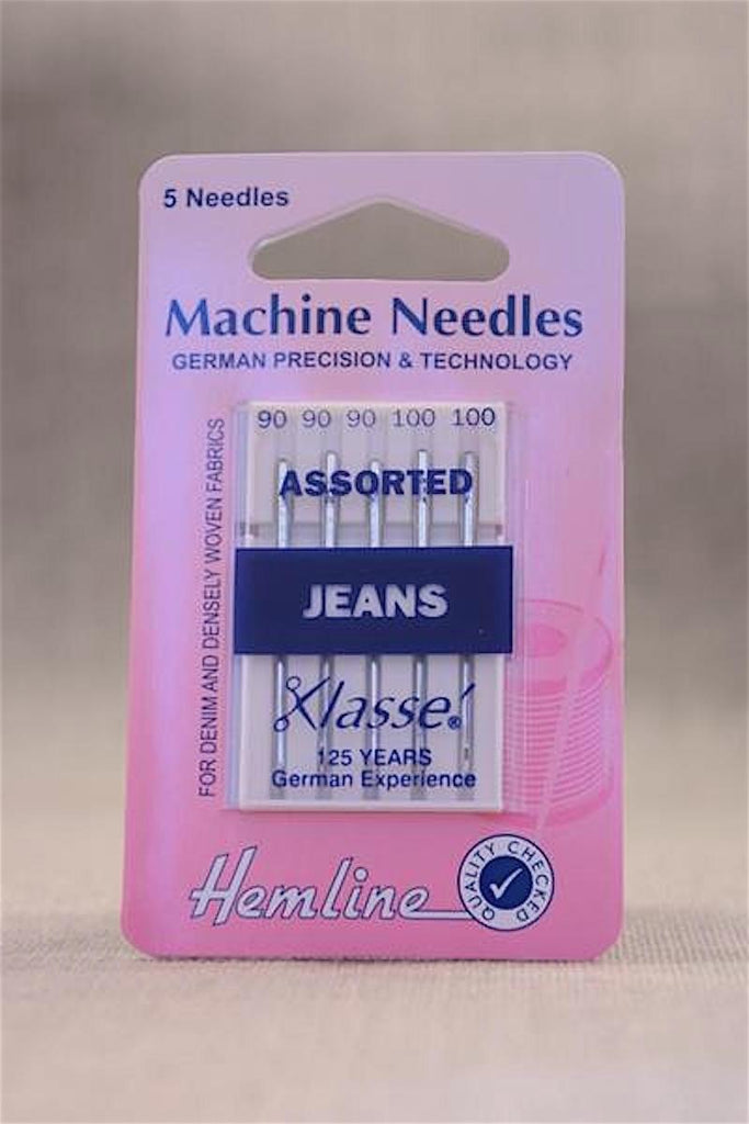 Hemline Needles and Pins Assorted Jeans Machine Needles