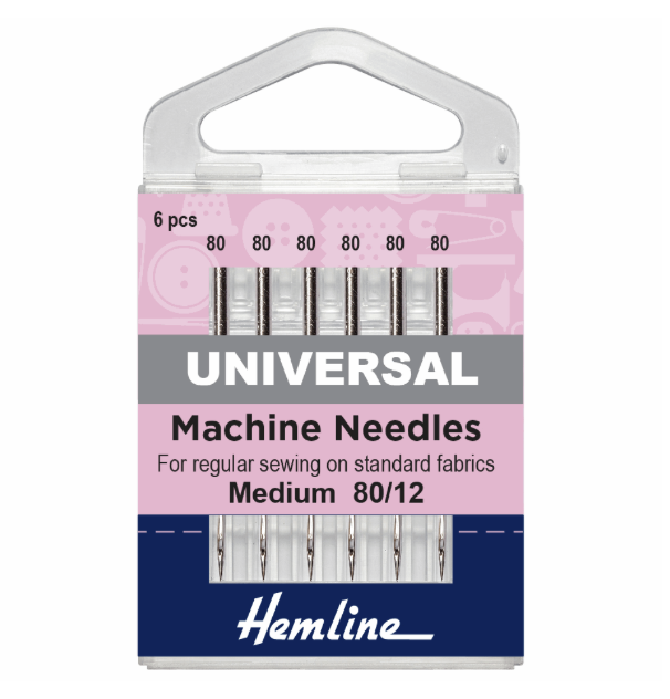 Hemline Needles and Pins Universal Medium Machine Needles - 80/12