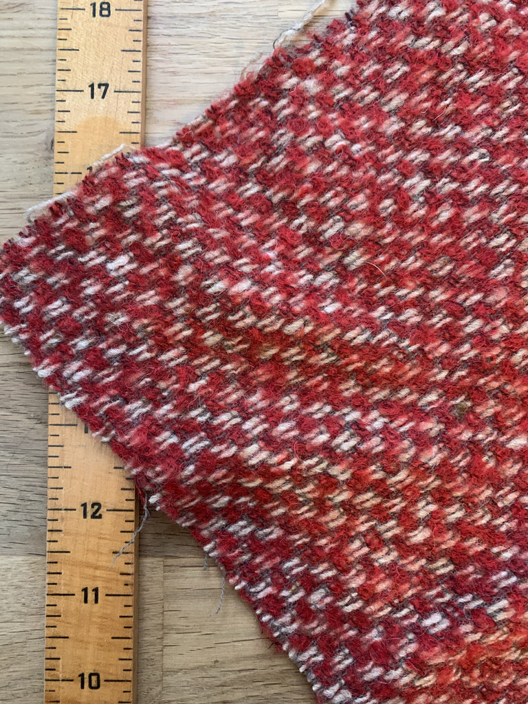Italian Tweed Woolfelt Tweed Squares - Italian Red - 30cm