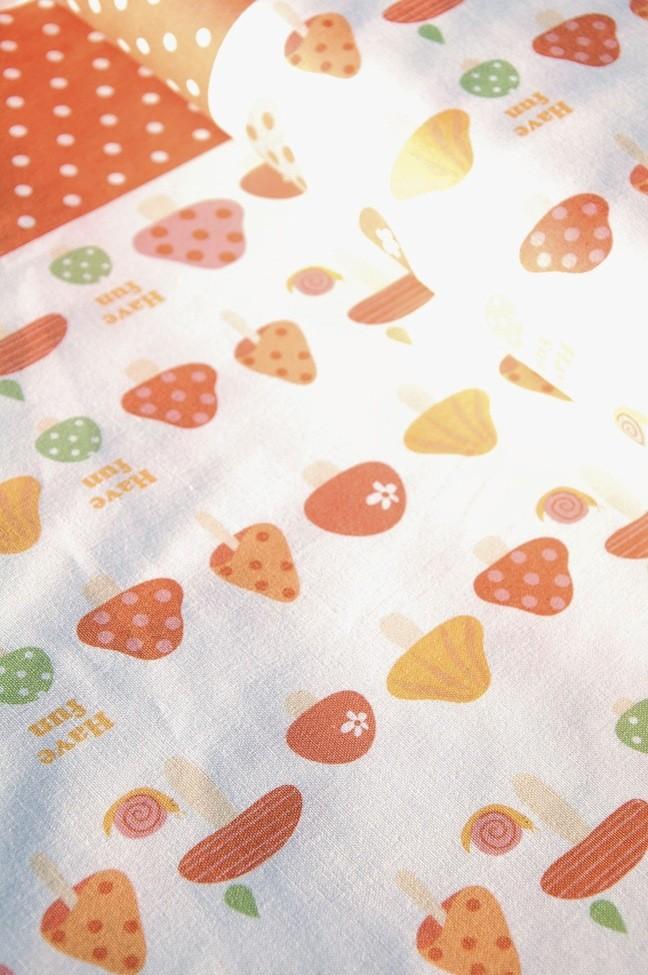 Kiyohara Fabric Have Fun Mushrooms - Puti de Pome - Happy-go-lucky for Kiyohara