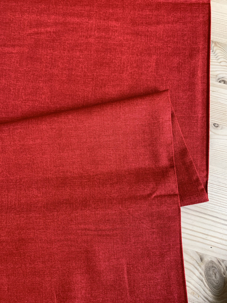 Makower Fabric Red - Linen Texture - Makower