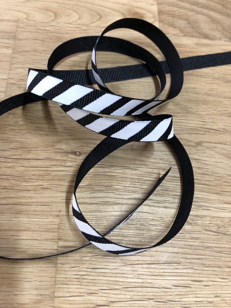 May Arts Ribbon and Trims Stripy Ribbon Ribbon - Beetlejuice - by the metre