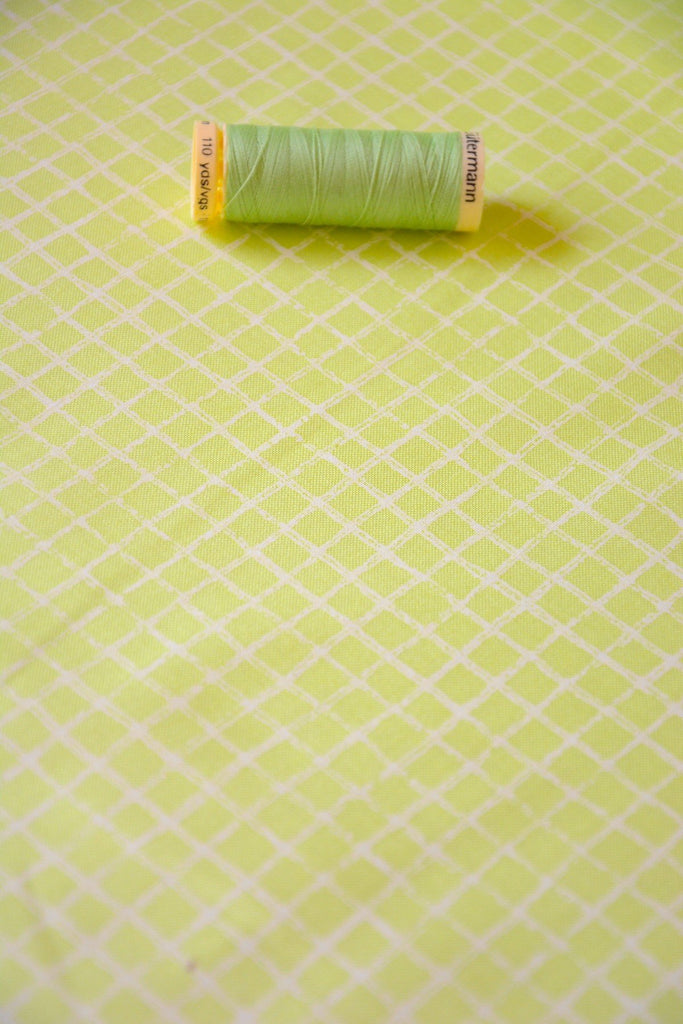 Michael Miller Fabric Pretty Grid - Lime - Michael Miller Fabrics