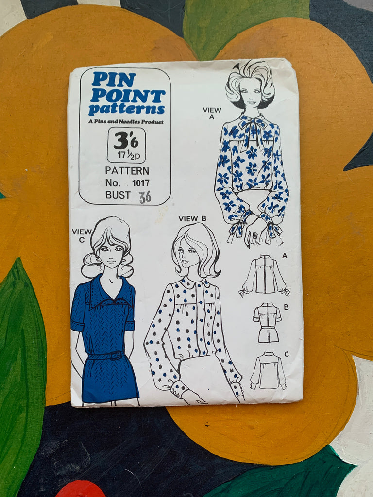 Pin Point Patterns Vintage Dress Patterns Pin Point Patterns - 1017 Three Blouses - Vintage Sewing Pattern (Bust 36)