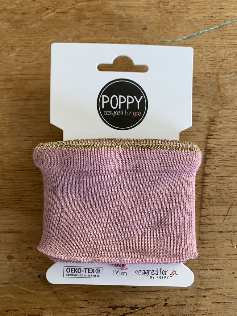 Poppy Fabric Cuffs - Ruffle Lurex Rose - 7cm x 135cm