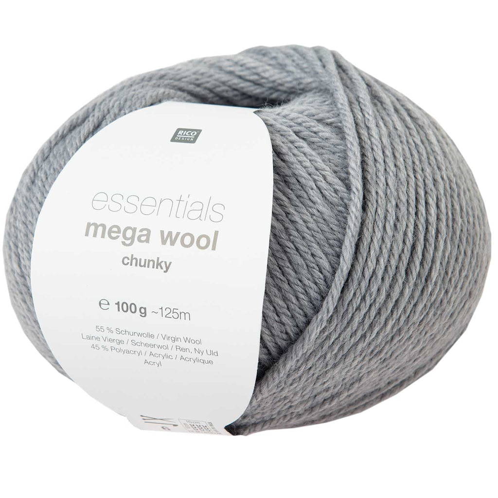 Rico Yarn Light Grey - Mega Wool Chunky - Rico