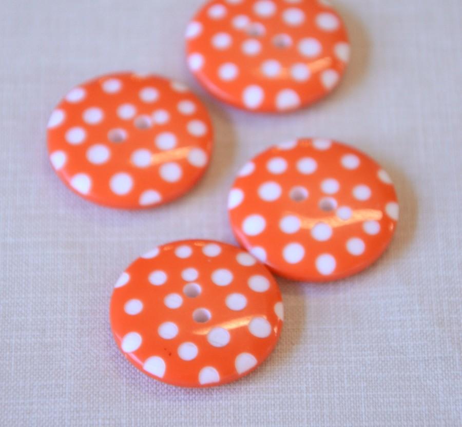 The Button Company Buttons Big Spotty Button - 25mm - Orange