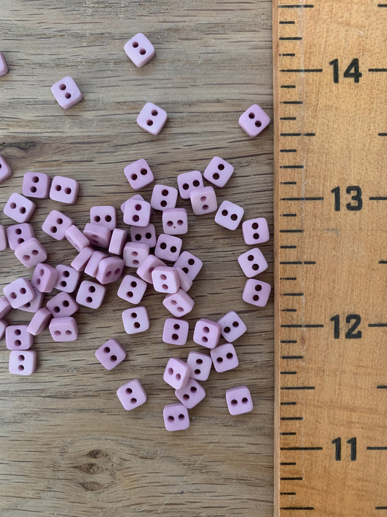 The Button Company Buttons Teeny tiny Lilac Square buttons 7mm