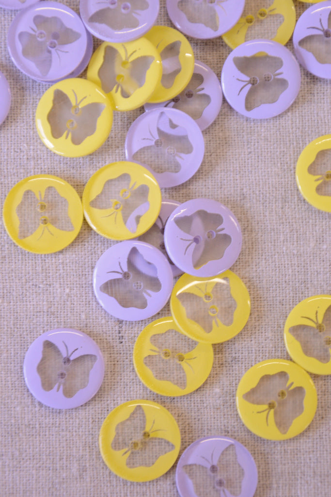 The Eternal Maker Buttons Butterfly Silhouette Button - 15mm - Yellow