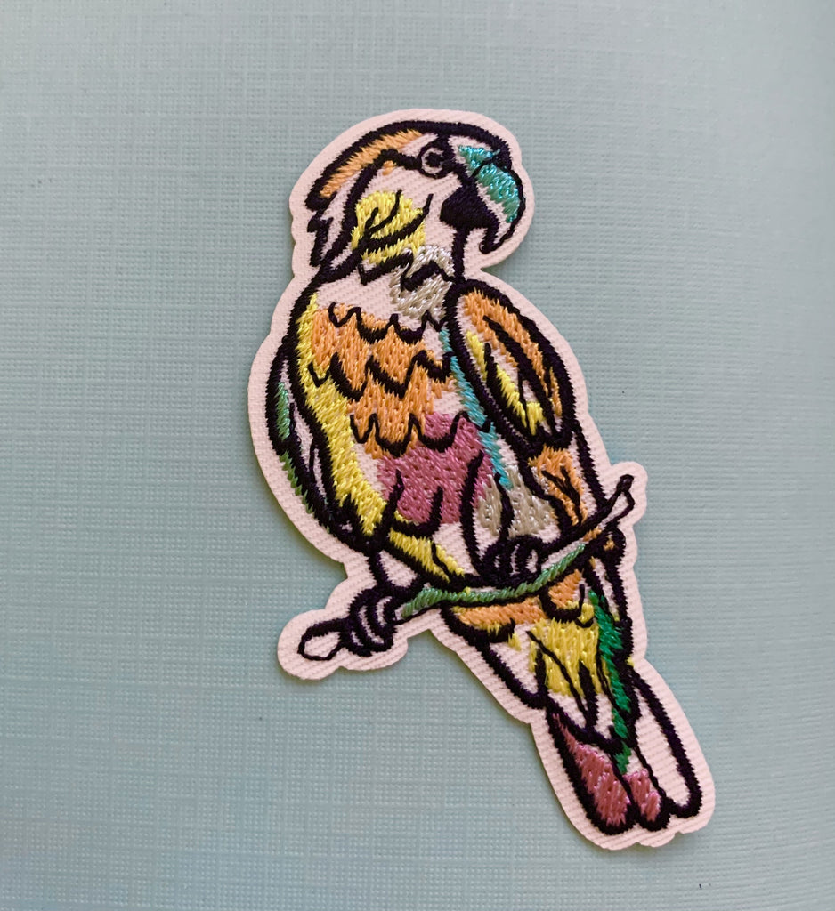 The Eternal Maker Iron On Applique Painted Parrot - Iron On Applique Patch