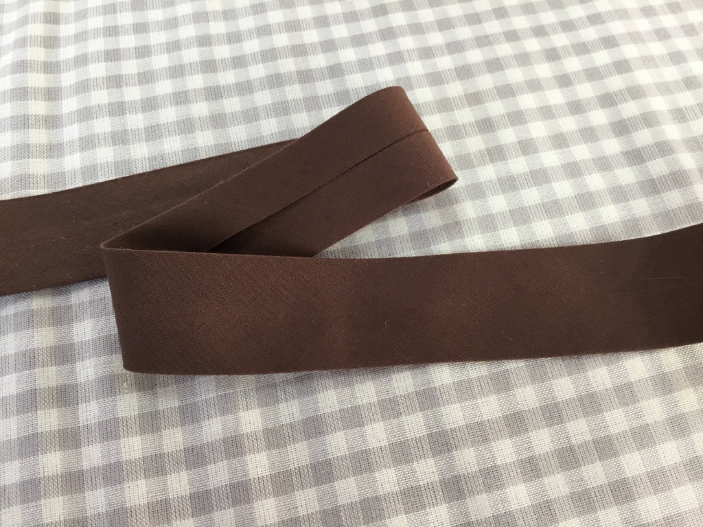 The Eternal Maker Ribbon and Trims Bias Binding Solid Dark Tan - 25mm