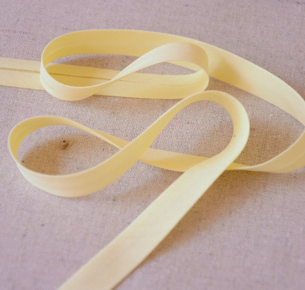 The Eternal Maker Ribbon and Trims Bias Binding Solid Lemon - 13mm