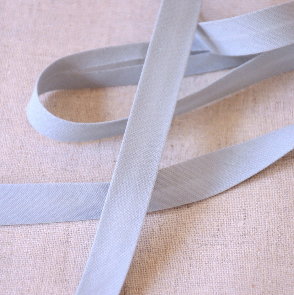 The Eternal Maker Ribbon and Trims Bias Binding Solid Silver - 13mm