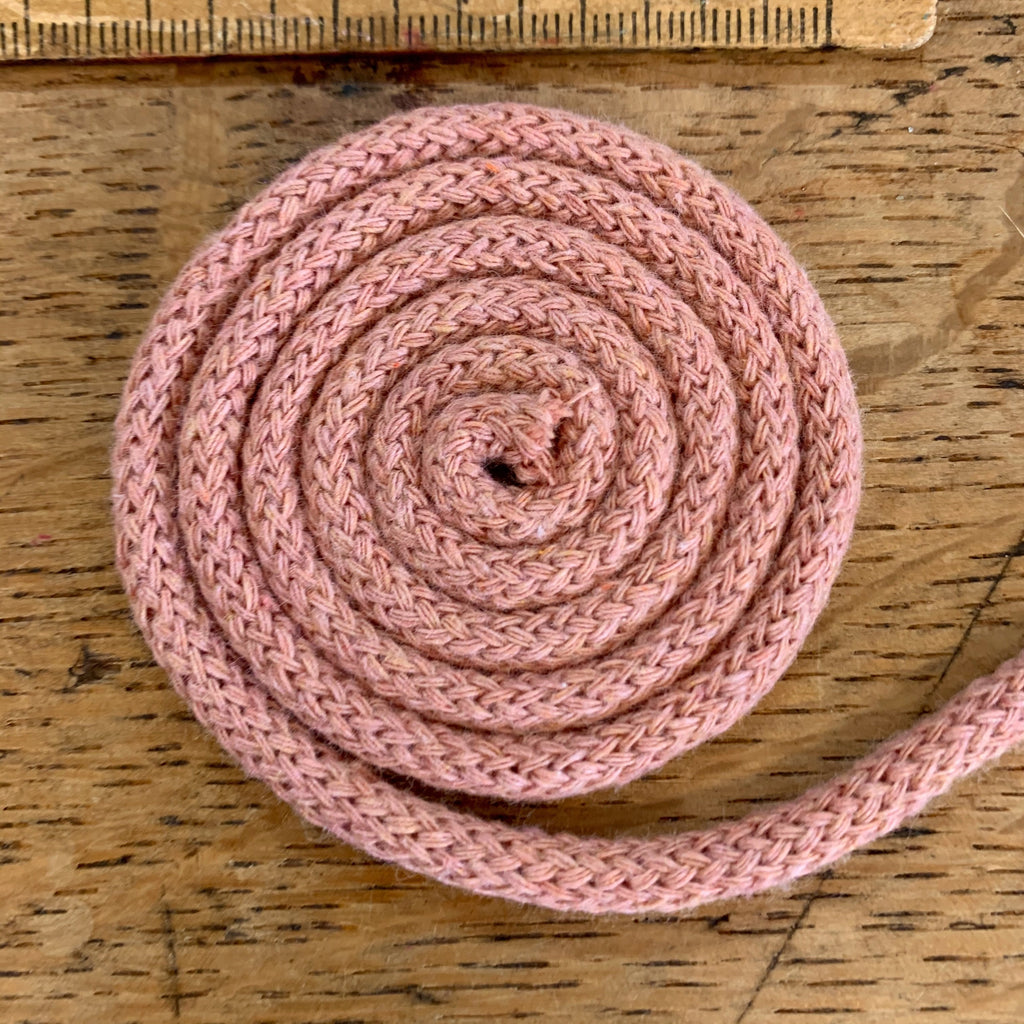 The Eternal Maker Ribbon and Trims Dusty Rose - 5mm Recycled Cotton Drawstring Cord