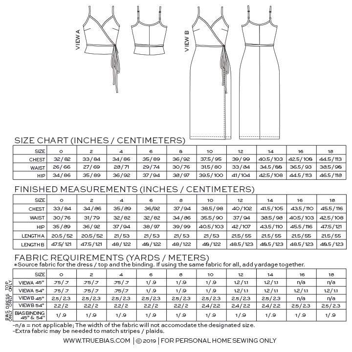 True Bias Dress Patterns Calvin Wrap Dress & Top - True Bias Patterns