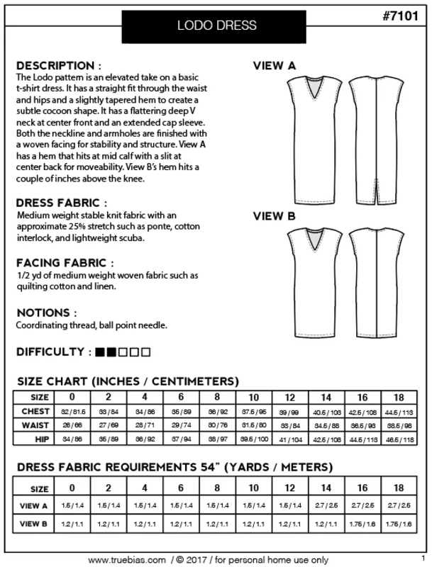 True Bias Dress Patterns Lodo Dress by True Bias Patterns
