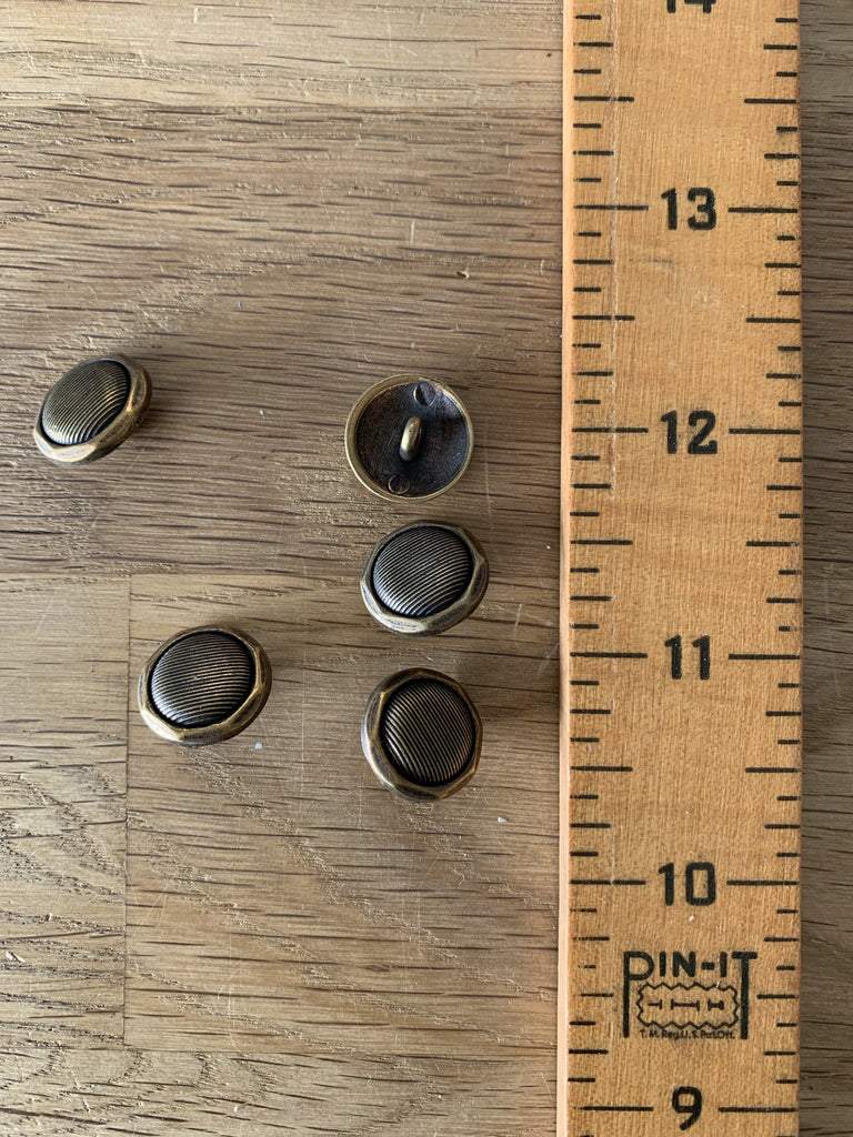 Unbranded Buttons Faceted Shank Button - Brass - 15mm