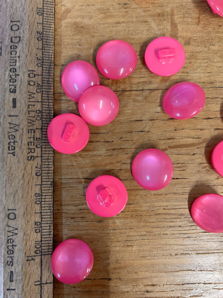 Unbranded Buttons Pearly Brights Shank Button - 15mm - Pink