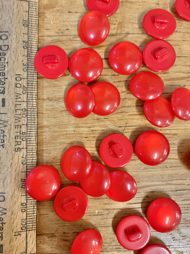 Unbranded Buttons Pearly Brights Shank Button - 15mm - Red