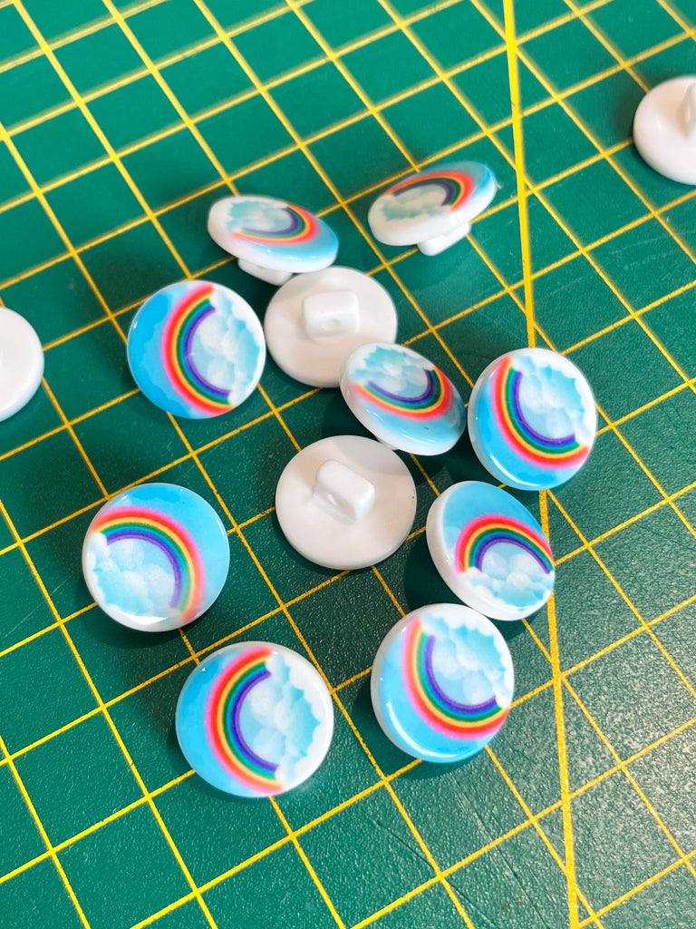 Unbranded Buttons Rainbow Shank Button - 15mm - Blue
