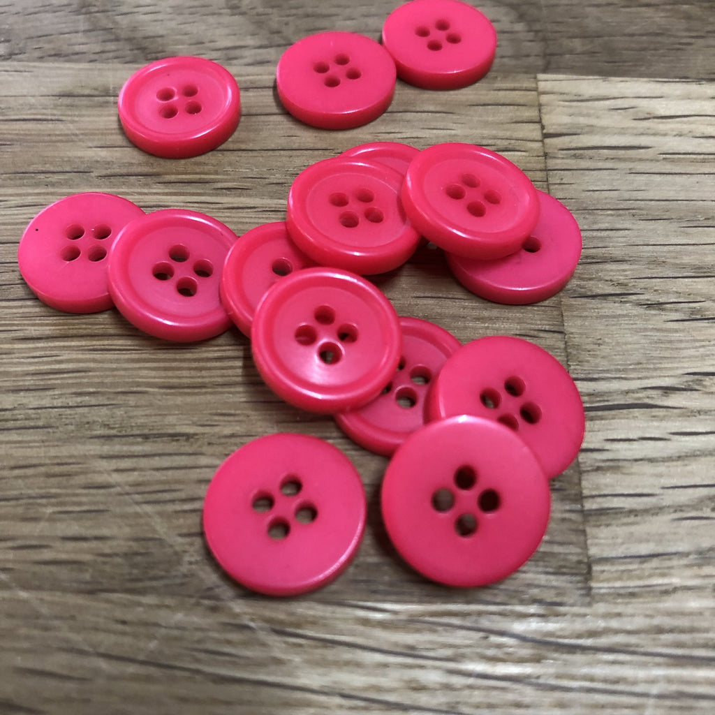 Unbranded Buttons Round Shirt Button - 12mm - Fuchsia