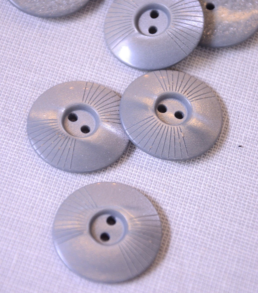 Unbranded Buttons Shimmery with Geometric Lines Button - 30mm - Grey