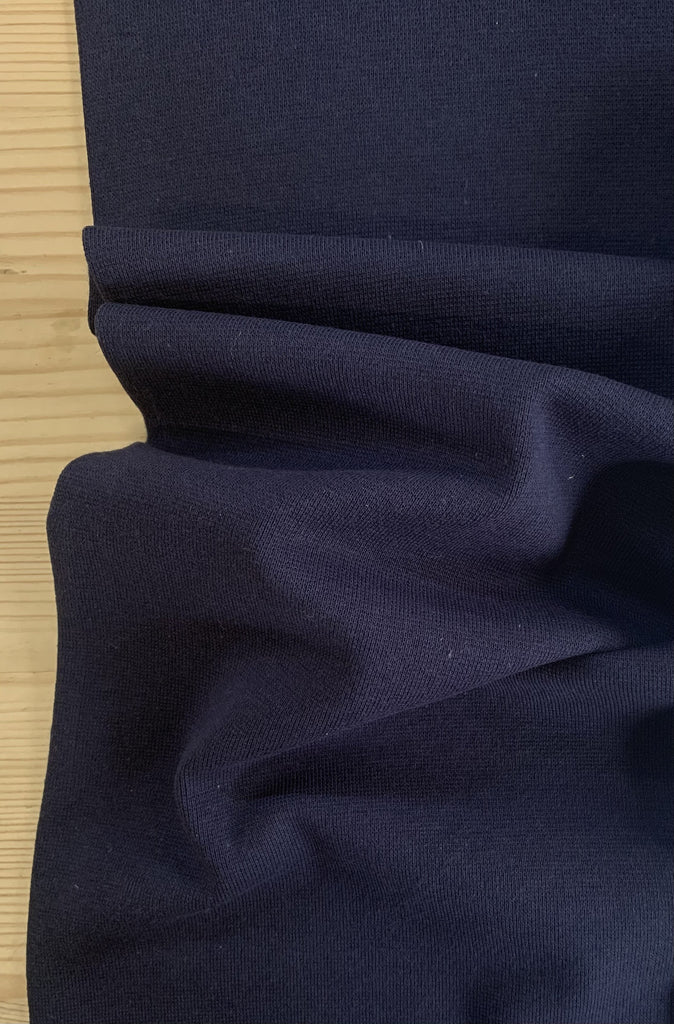 Unbranded Fabric Organic Tubular Rib Knit - Navy