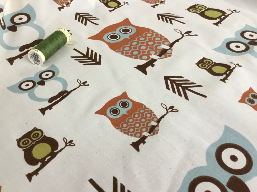 Unbranded Fabric Owl Calico - 114cm wide