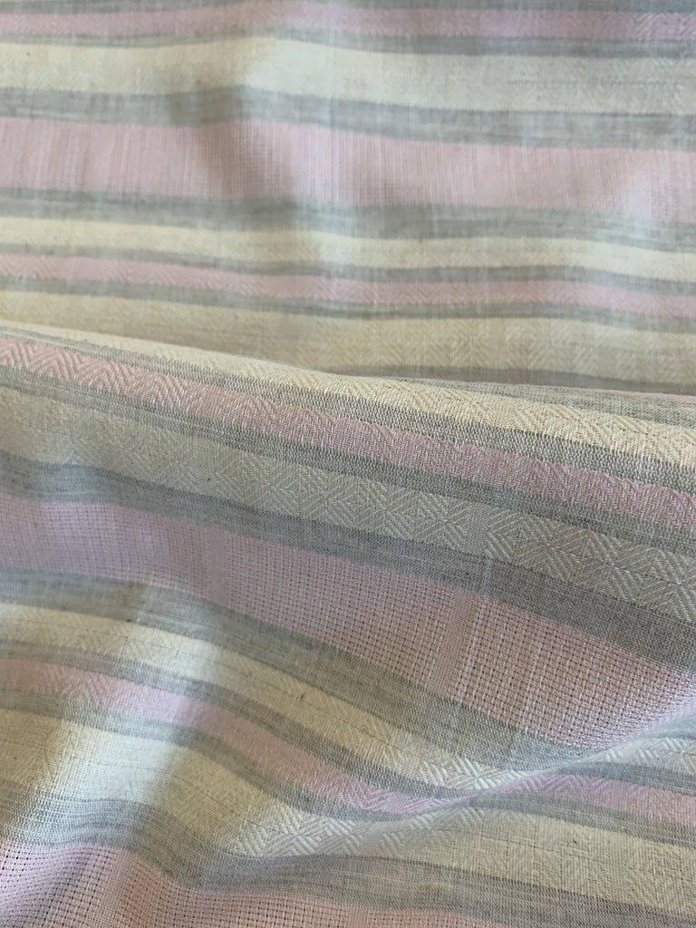 Unbranded Fabric Pink Cotton Chambray Stripe