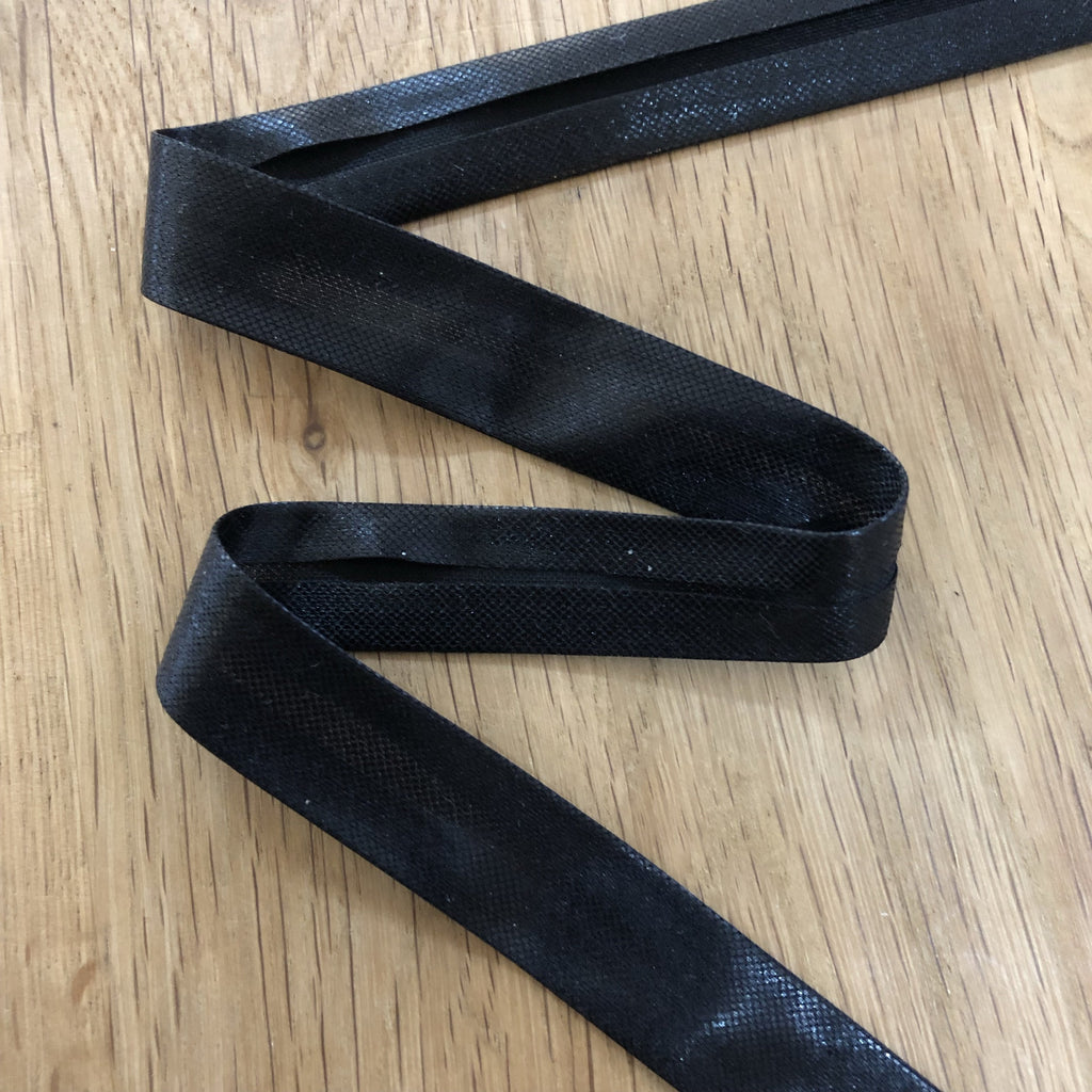 Unbranded Ribbon and Trims Black Lame Bias Binding - 16mm