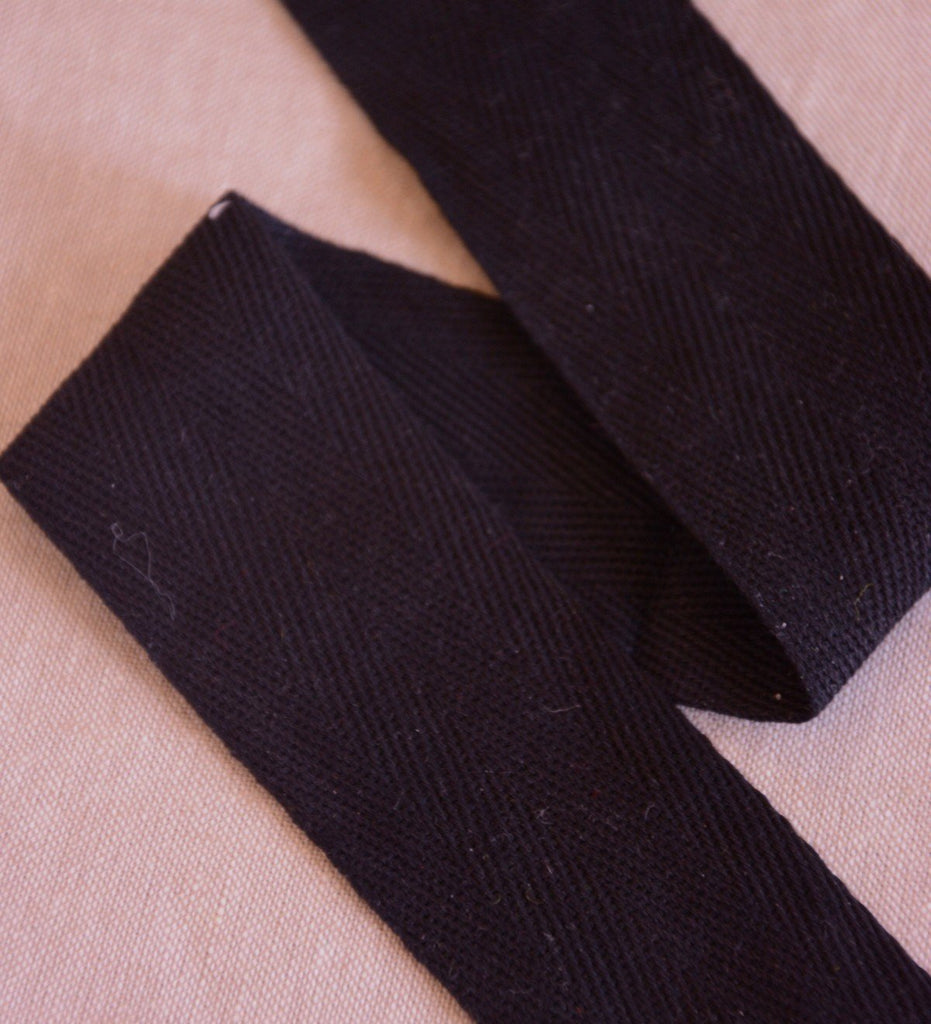 Unbranded Ribbon and Trims Cotton Twill Tape - 1&1/2” - Black