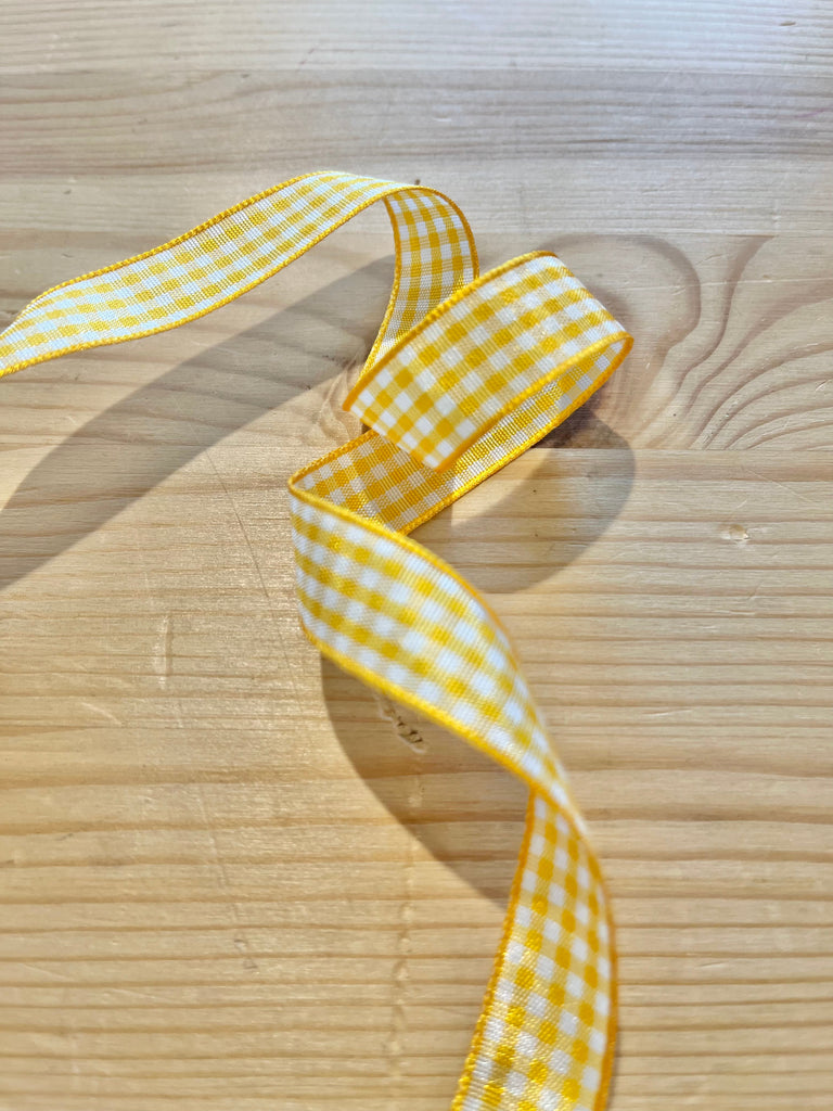 Unbranded Ribbon and Trims Gingham Ribbon Colour: Yellow / Size: 15mm