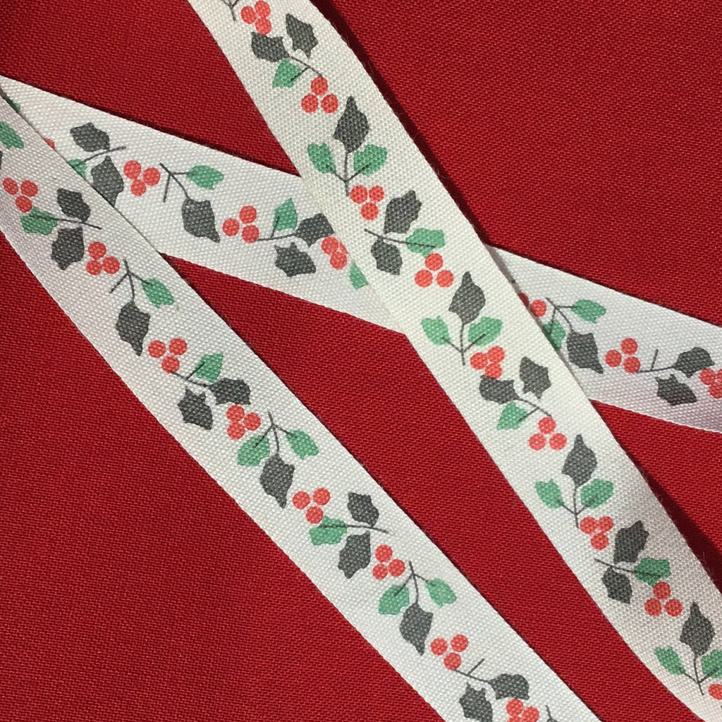 Unbranded Ribbon and Trims Holly Christmas - 15mm ribbon