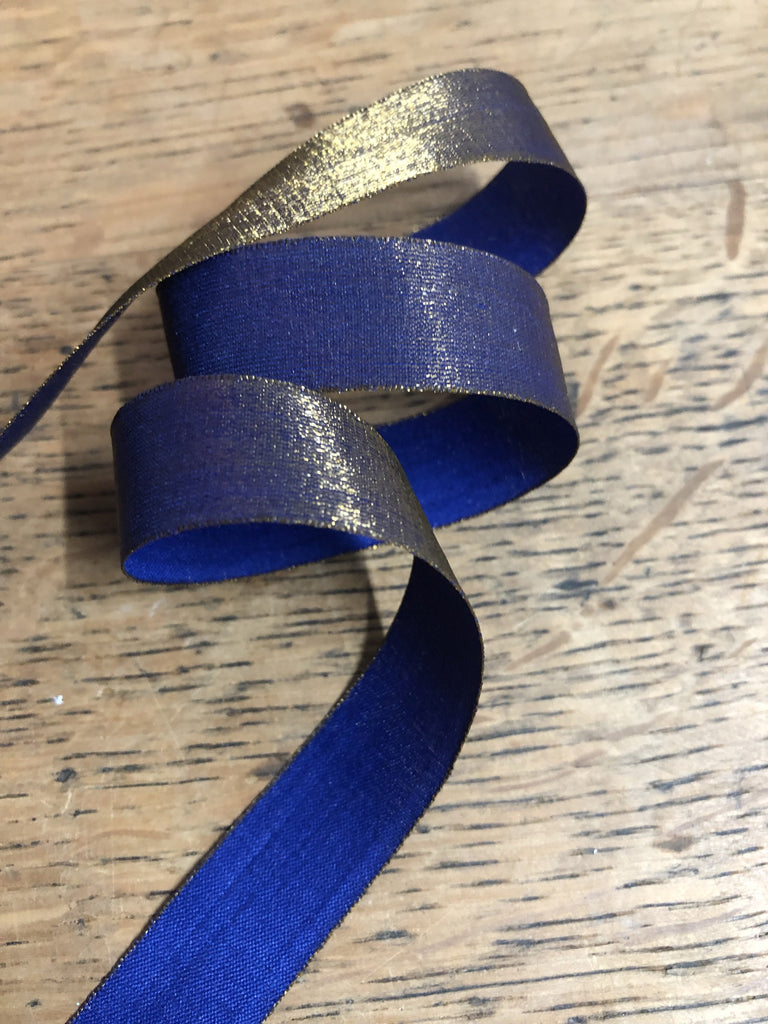 Unbranded Ribbon and Trims Indigo Sari Ribbon - 15mm