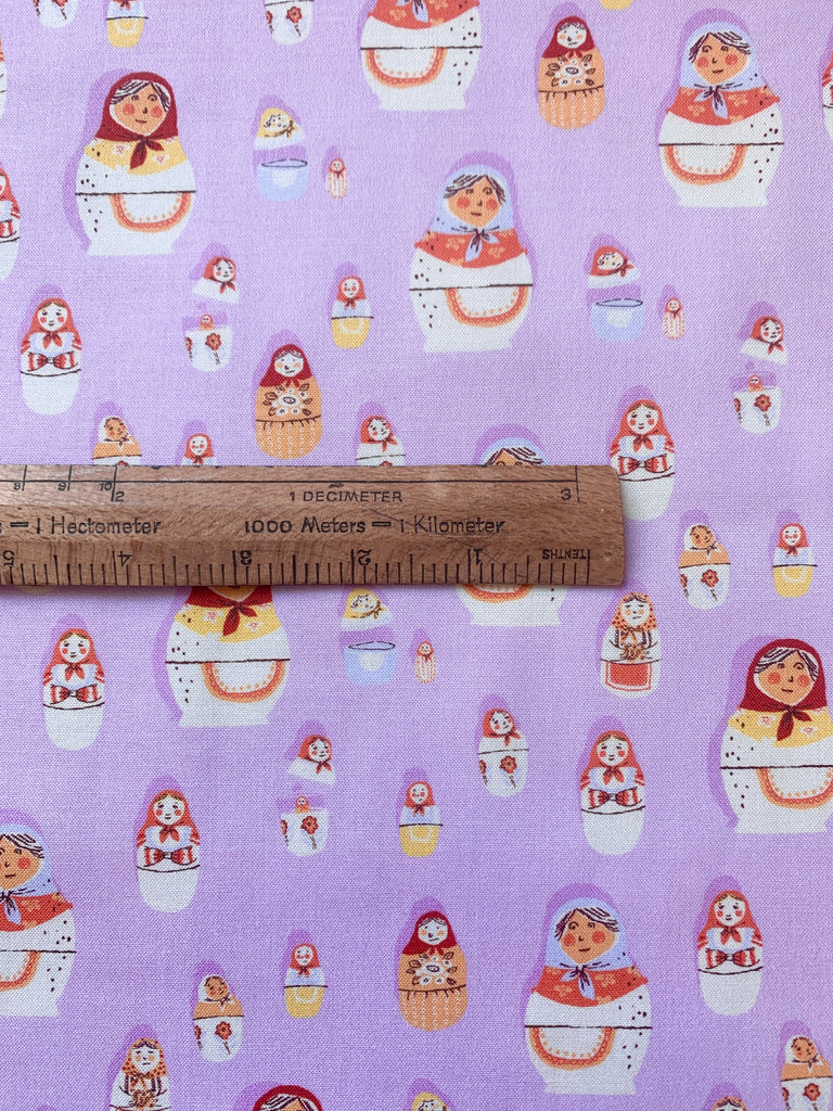 Windham Fabrics Fabric Matryoshka Dolls Lilac - West Hill by Heather Ross