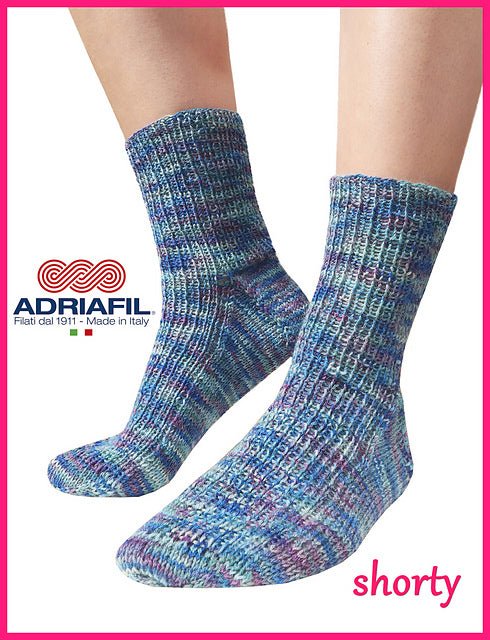 4ply Sock Knitting Pattern - “Shorty” Ribbed Socks for Calzasocks Yarn by Adriafil - The Eternal Maker - UK Fabric Shop