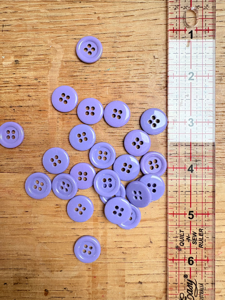 4 Hole Ring Edge Lavender Buttons - 15mm