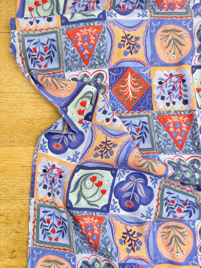 Acquitaine Tiles - Viscose Marocaine - The Eternal Maker - UK Fabric Shop