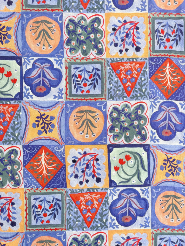 Acquitaine Tiles - Viscose Marocaine - The Eternal Maker - UK Fabric Shop