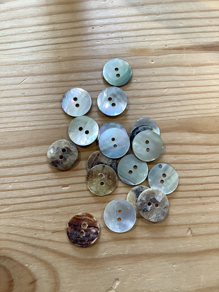 Agoya Shell Button - 2 Hole 15mm - The Eternal Maker - UK Fabric Shop