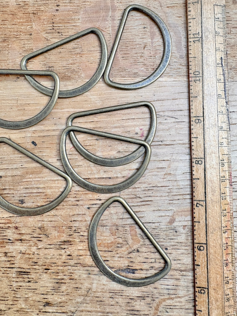 Antique Brass D - Ring - 50mm/ 2" - The Eternal Maker - UK Fabric Shop