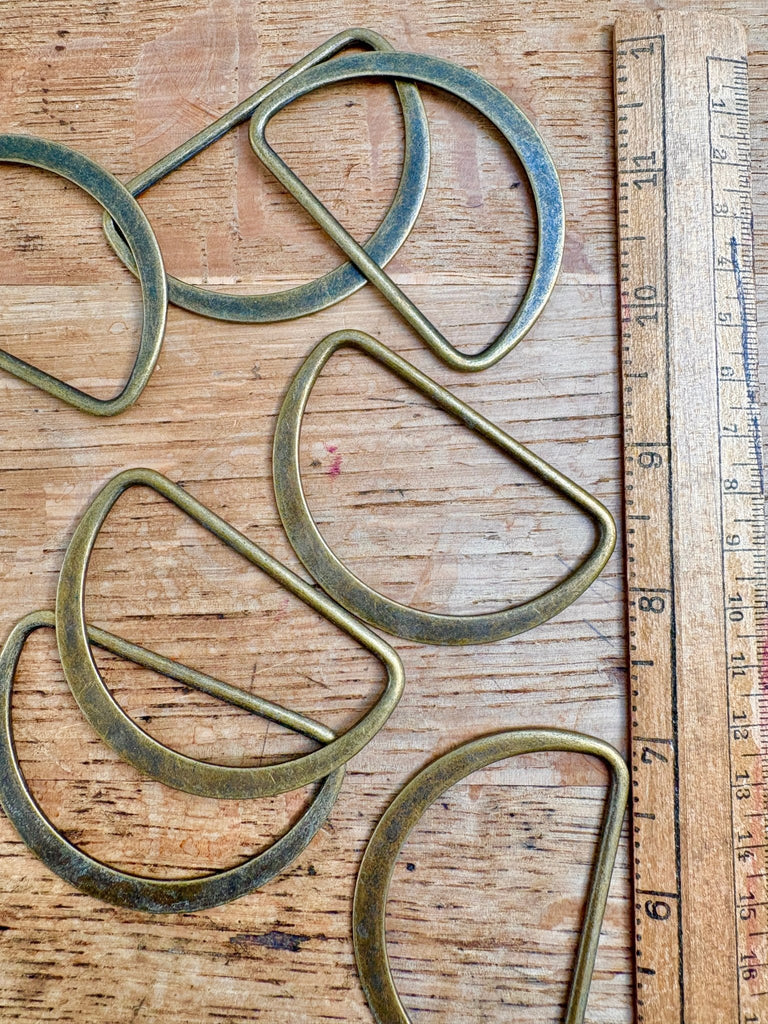 Antique Brass D - Ring - 60mm - The Eternal Maker - UK Fabric Shop