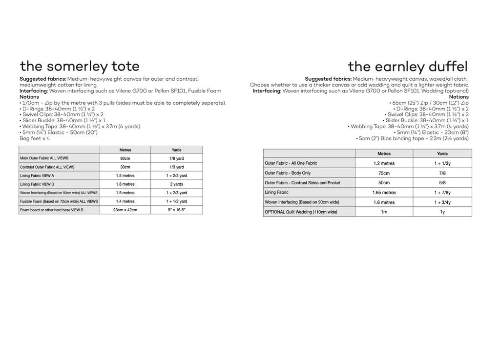 Bag Making Weekender - Earnley or Somerley - WAITING LIST - The Eternal Maker - UK Fabric Shop