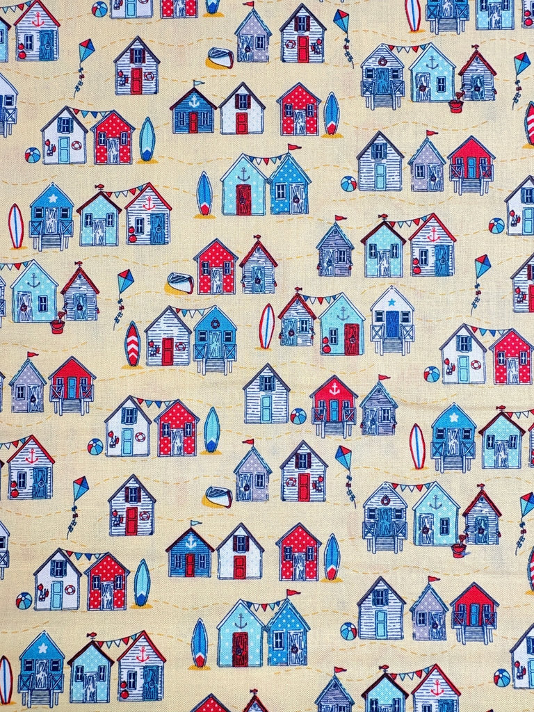 Beach Huts - Sea Breeze - Makower Fabrics - The Eternal Maker - UK Fabric Shop